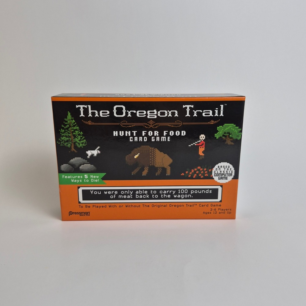 The Oregon Trail Hunt for Food Card Game Pressman Retro 8-Bit Strategy Game
